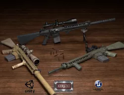 Semi-Automatic Sniper Pack Low-poly  3D model