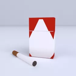 Simple Cartoon Style Cigarette and Cigarette Box Low-poly  3D model