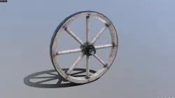Single Cart Wheel Low-poly  3D model