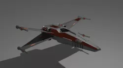 Space combat ship 3D model