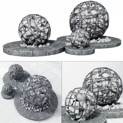 Street gabion sphere decor 3D model