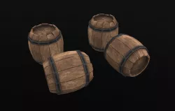 Stylized Barrel  Low-poly  3D model