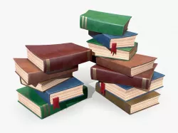 Stylized Book Pile lowpoly Low-poly  3D model