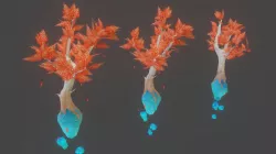 Stylized Hand Painted Crystal Tree Low-poly  3D model
