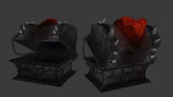 Stylized Hand Painted Cursed Chest Low-poly  3D model