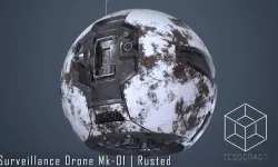 Surveillance Drone Mk1 Rusted 3D model