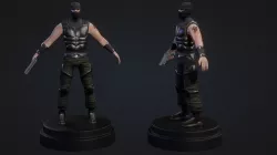 Terrorist Man Character Low-poly  3D model