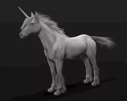 Unicorn Hairs Rigged Low-poly  3D model