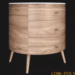 West Elm Bedside Table Mid Century Bedside 3d model Low-poly  3D model