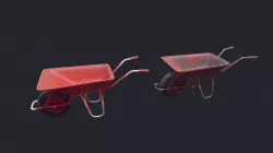 Wheel Barrow Low-poly  3D model