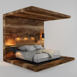 Wood Bed 3D model