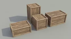 Wooden boxes 3D model