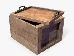 Wooden Crate Low-poly  3D model