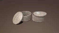 Wooden pots Low-poly  3D model
