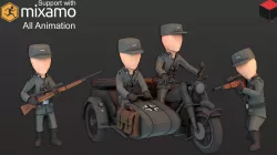 WW2 DE Sniper Low-poly  3D model