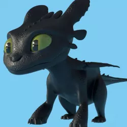Baby Toothless Low-poly  3D model