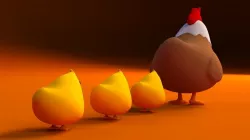 Cartoon Chickens 3D model