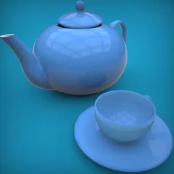Ceramic Tea Set (Teapot & Teacup)