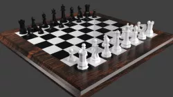 Classic Chess Set Low-poly  3D model