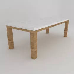 Classic garden dining table Low-poly  3D model