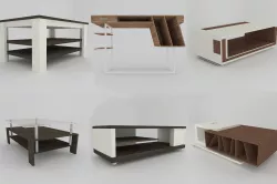 Collection of 6 modern tables Low-poly  3D model