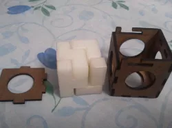 Cube block puzzle with box