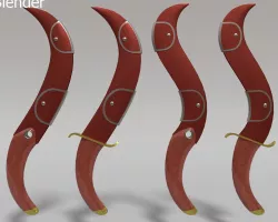 Curved Dagger Low-poly  3D model