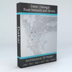 Dakar Road Network and Streets 3D model