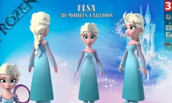 Elsa cartoon 3d models low poly 2018 Low-poly  3D model