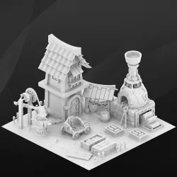 Fantasy Game Blacksmith 3D model