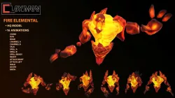 Fire Elemental Low-poly  3D model