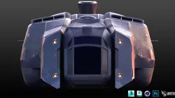 Futuristic Military Spaceship Low-poly  3D model