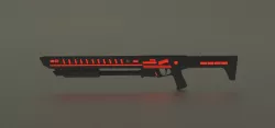 Futuristic shotgun Free low-poly  3D model