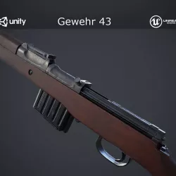 Gewehr 43 Rifle Low-poly  3D model