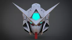 GN-001 Gundam Exia Head Low-poly  3D model