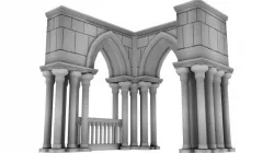Gothic arcades Low-poly  3D model