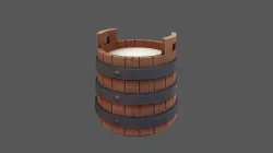 Hand Painted Milk Bucket Low-poly  3D model