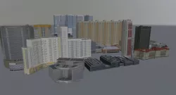 High Rise Buildings Pack Low-poly  3D model