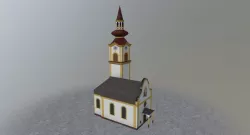 Innsbruck Katholische Kirche Low-poly  3D model