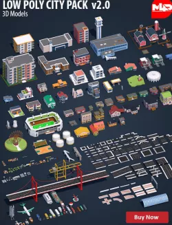 Low Poly City Pack 2 Low-poly  3D model