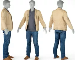 Male Casual Outfit 41 Jacket Pants Shoes Low-poly  3D model