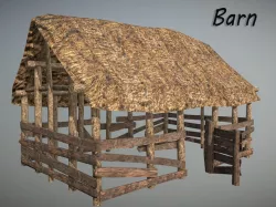 Medieval Barn Low-poly  3D model