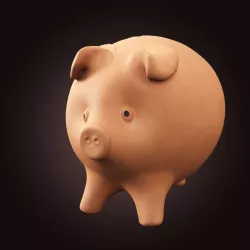 Piggy Bank PBR with LODs and printable Low-poly  3D model