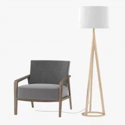 Riva 1920 noble armchair and Jackson Floor Lamp by Crate and Bar 3D model