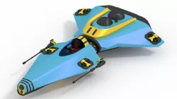 Space Fighter With Cockpit The Shadow Aster 3D model
