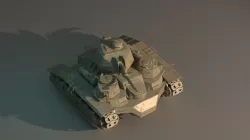 Steampunk tank of the First World War 3D model