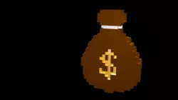 Symbols of money voxel 3D model