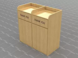 Tray Trash Bin Dual Unit for Restaurant or Food Service 3D model 3D model