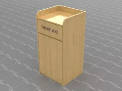 Tray Trash Bin for Restaurant or Food Service 3D model