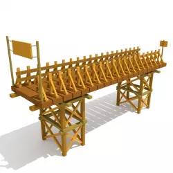 Wooden bridge Low-poly  3D model